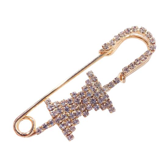 Safety Pin Brooch for Women Rhinestone Decorative Shawl Sweater Clip Alloy Safety Pins for Dress Shirt Cardigan