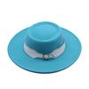 European and American fashion autumn and winter woolen top hat women, British retro temperament big-brimmed jazz hat women's concave felt hat