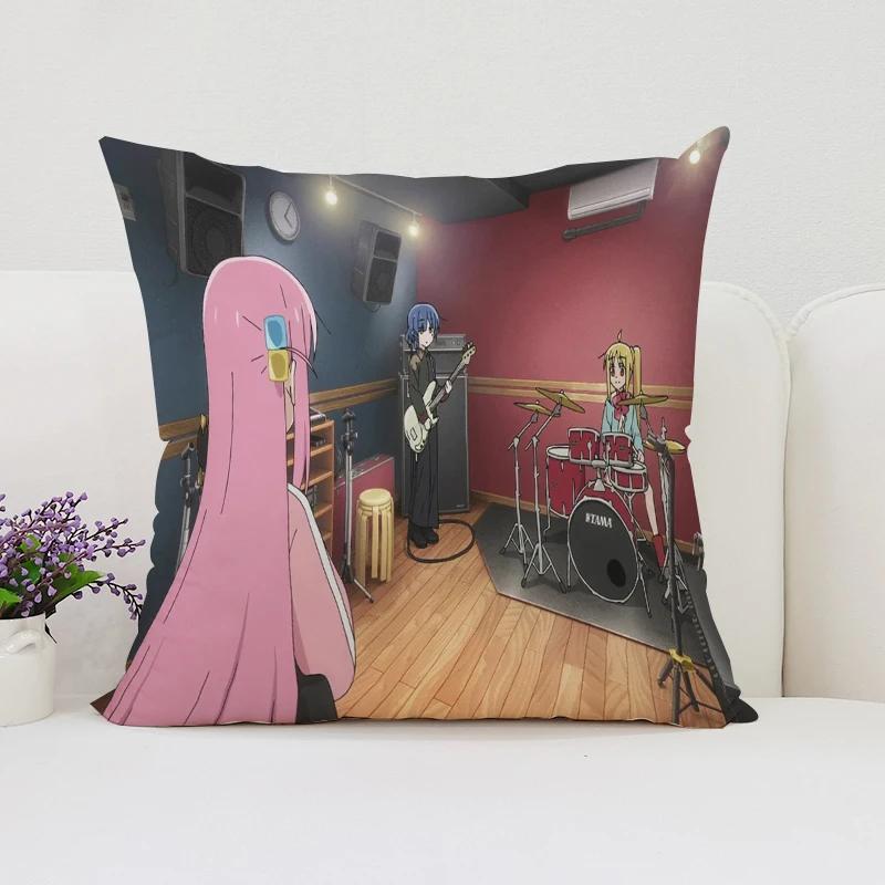 40x40cm B-Bocchi the Rock  Reversible Printed Pillow Covers Sofa Cushion Covers Chair Lumbar Cushion Bed Sleeping Pillow