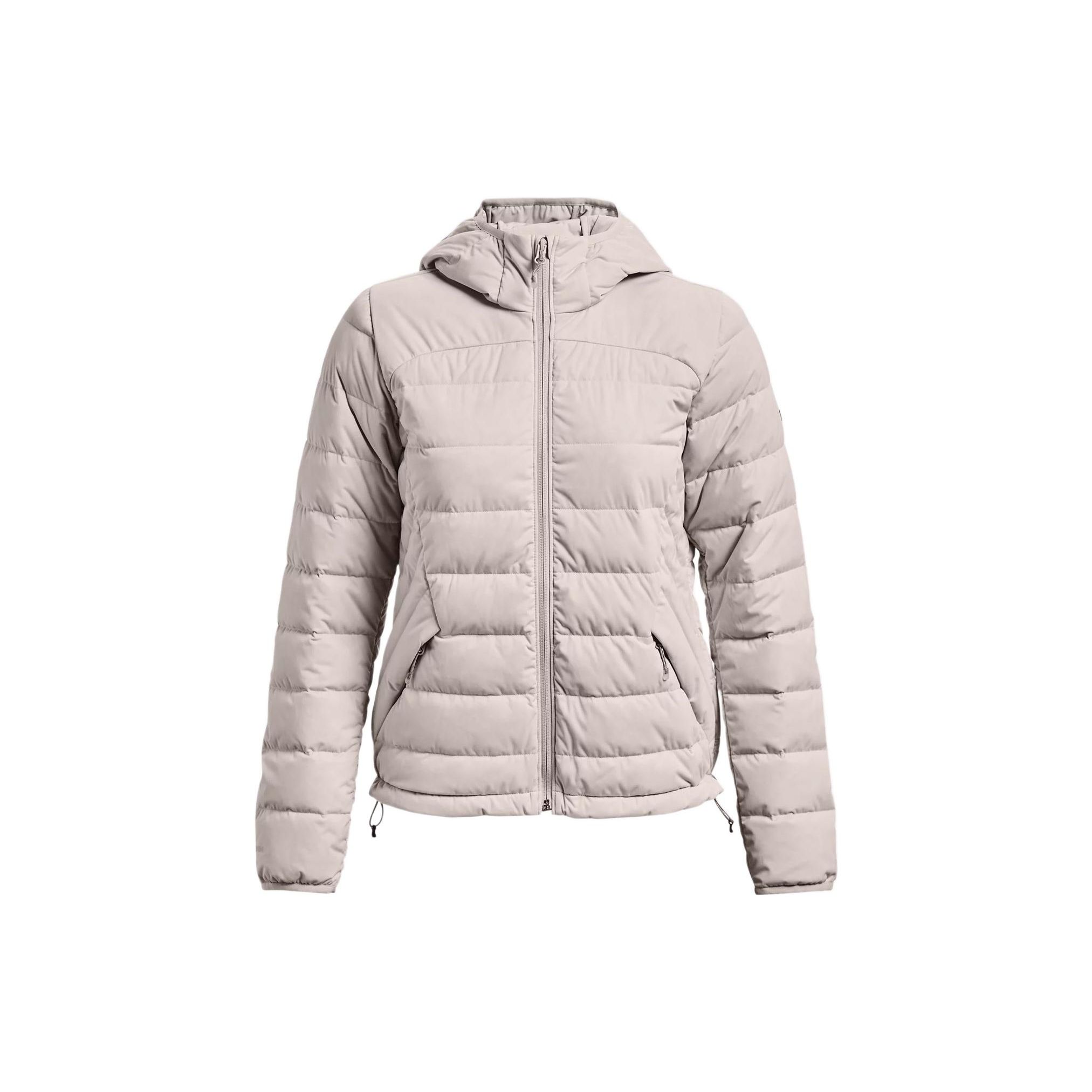

Under Armour Warm Solid Color Hooded Down Jacket Women Jackets Ghost-Gray 1355833-592 XS