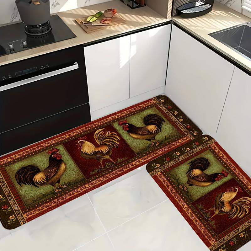 1Pcs Anti Fatigue Kitchen Rugs, Striped Print Waterproof Non-Slip Thick Cushioned Kitchen Mat Heavy Duty Comfort Standing Mat for Kitchen