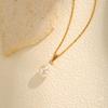 Exquisite Zircon Imitation Pearl Pendant Necklace for Women,Gold Color Stainless Steel Water Drop Necklaces,Fashion Jewelry Gift