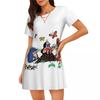 Cartoon Comic Damen Oversized Rundhals Modisches Lockeres Lässiges Sommerkleid mit Kurzen Ärmeln