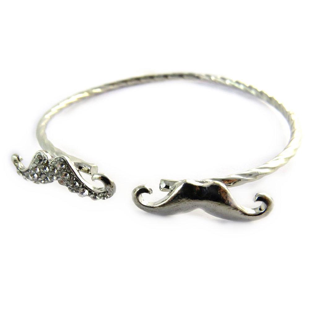 Les Trésors De Lily [N7192] - Silver 'Moustaches' Bracelet