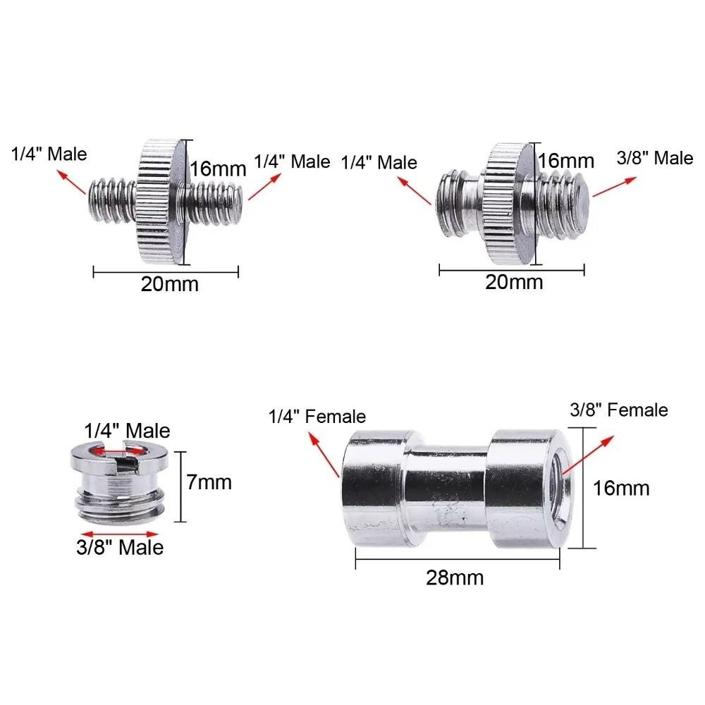 Male To Female Mount Screw Kit 1/4" to 3/8" Screw Convert Adapter Camera Screw Nut Set  Monopod