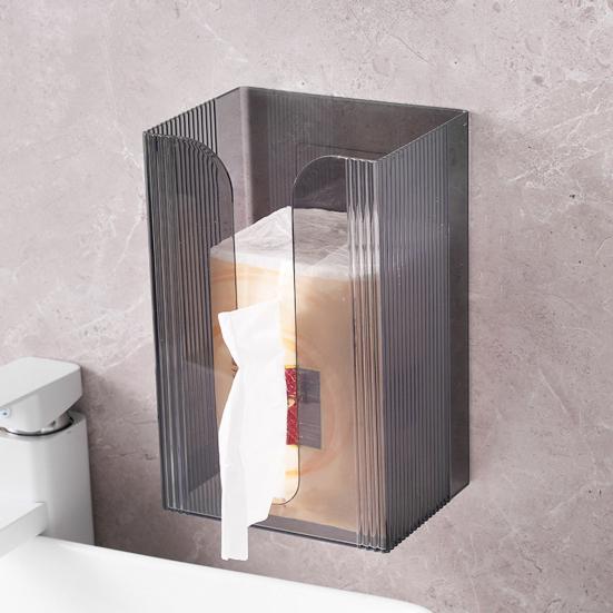 Wall Mounted Tissue Box Holder Large Capacity Transparent Design Simple