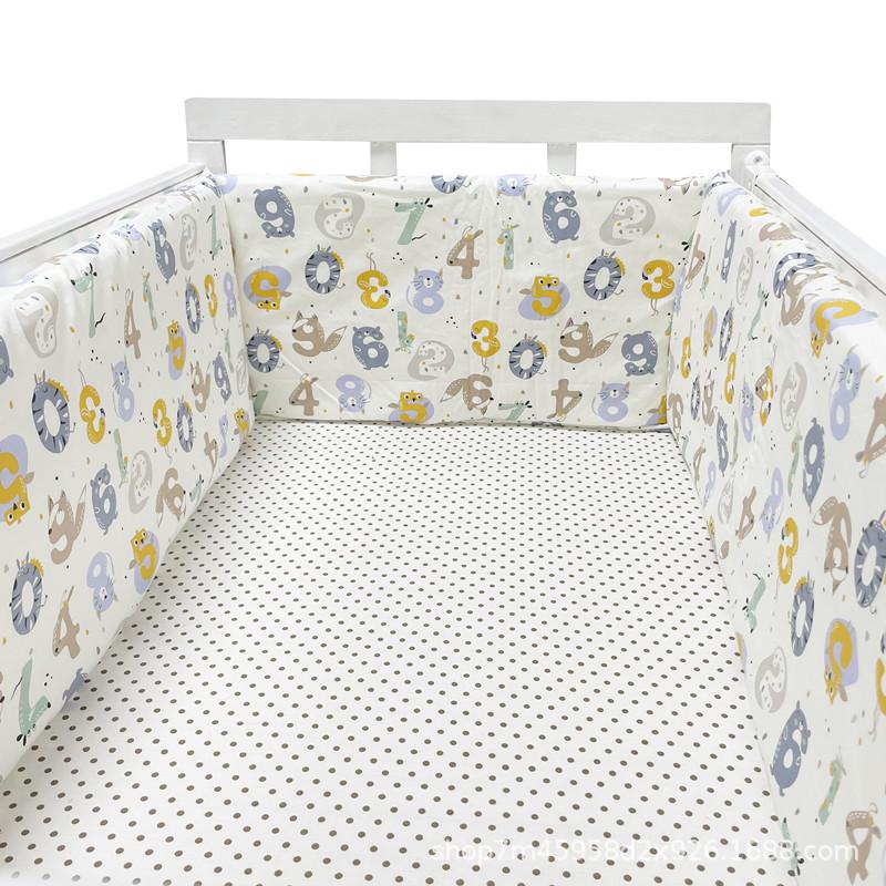 Cotton Baby Anti-Collision Crib Bumper Pad - Removable & Washable, Anti-Pinch Design for Newborns