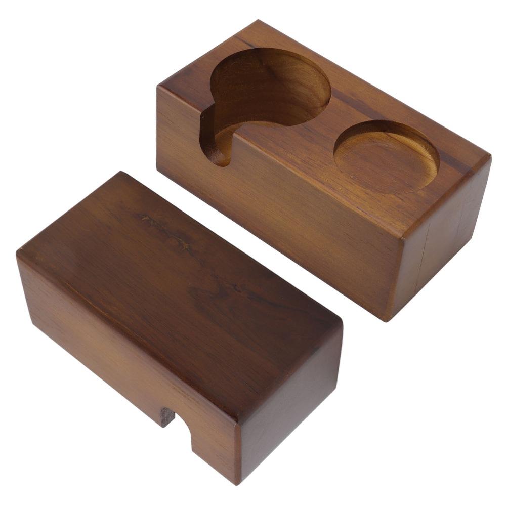 Solid Beech Wood Coffee Portafilter Holder Coffee Tamping Station  Coffee Making Accessories