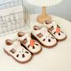 Girls Cartoon Rabbit Bag Head Sandals 2025 Summer New Children's Foreign Princess Shoes Girls Hollow Leather Shoes Tide