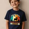 T-shirt Stampata con Cartone Animato di Caccia al Cervo Vintage per Bambini Tessuto Leggero Morbido Traspirante Comoda Quotidiana Ideale per Bambini Piccoli e Ragazzi