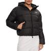 Emporio Armani EA7 FW24 Einfarbige Kapuzenjacke mit Stehkragen, kurzärmelig, Baumwolle, Damenjacken, Schwarz 6DTB17-TNGPZ-0210