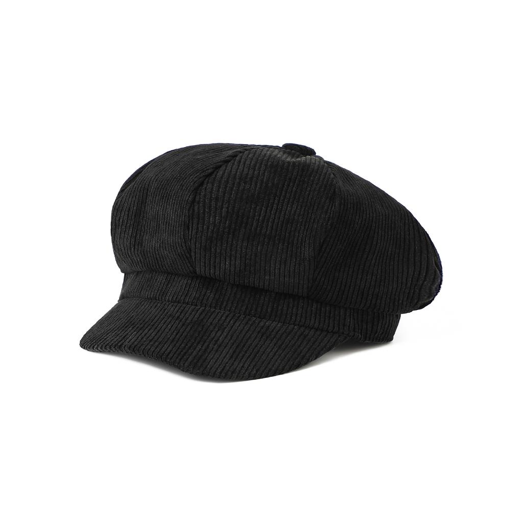 Korean Version Solid Color Corduroy Female Painter's Hat British Retro Octagonal Hat Gorras Para Mujer