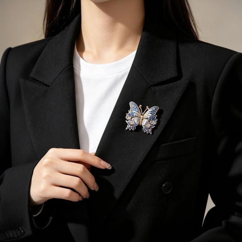 1Pcs Unisex 8-Color Flowers Insects Party Office Brooch Pin Beautiful Butterfly Brooches For Women Gifts Diy Decoration