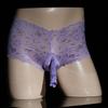 Large Size Sissy Lingerie Panties Men Sexy Floral Embroidered Underwear Open Closed Penis Sheath Briefs Gay Crotchless Nightwear