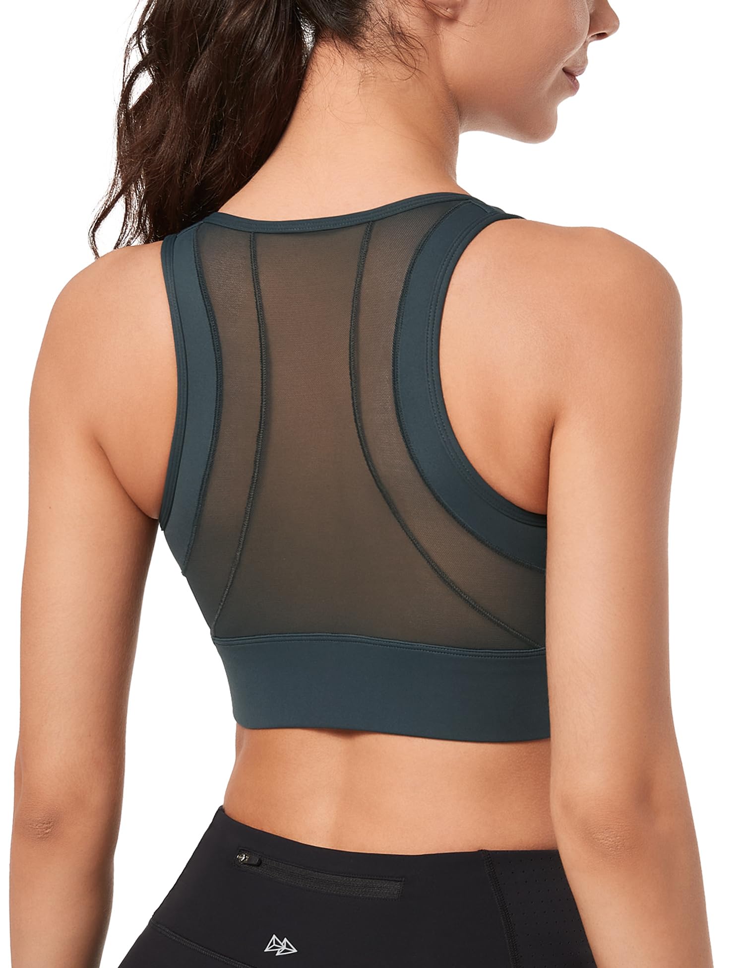 

Yvette Sports Bra with Front High Underarm 3D Integrated for and the Size Gray Women s Non-Slip Opening, Mesh, Sweat-Wicking, Quick-Drying, Support,