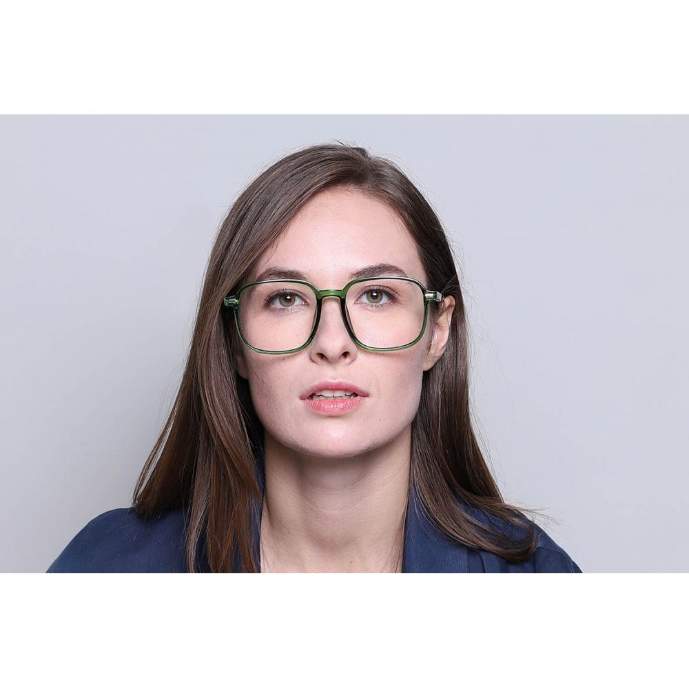 Full Rim Square Transparent Green Smartbuy Collection Ghin G30050 C25 Fashion Unisex Eyeglasses
