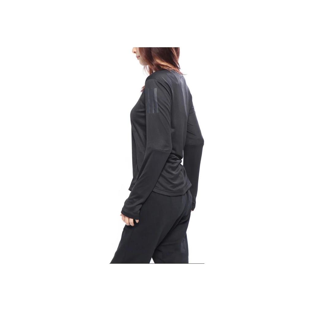 Adidas Response Round Neck Comfortable Solid Color Long Sleeve Regular T-Shirt Women Tops Black DQ2616
