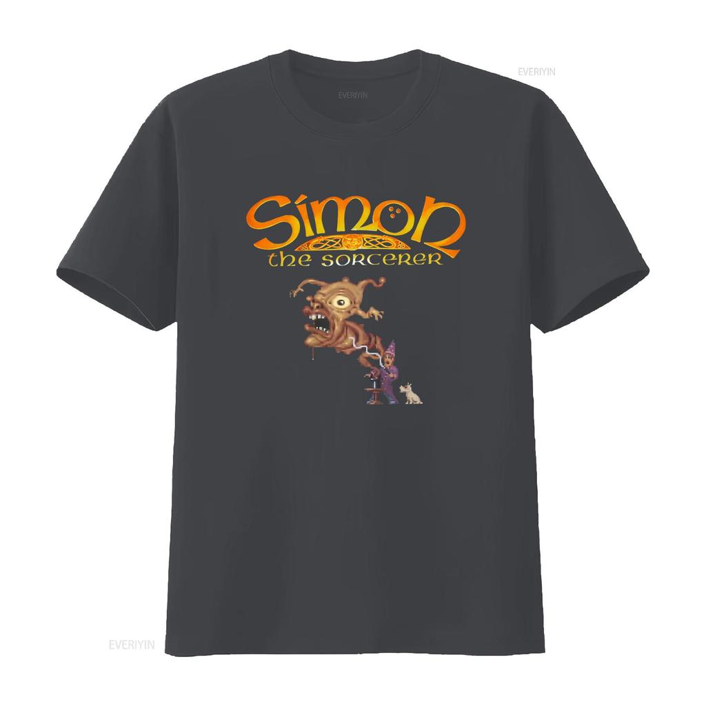 Simon the Sorcerer Retro Video Game Amiga C64 T Shirt Nostalgic Gaming Design vintage Washed Unisex Stretched Soft Comfortable