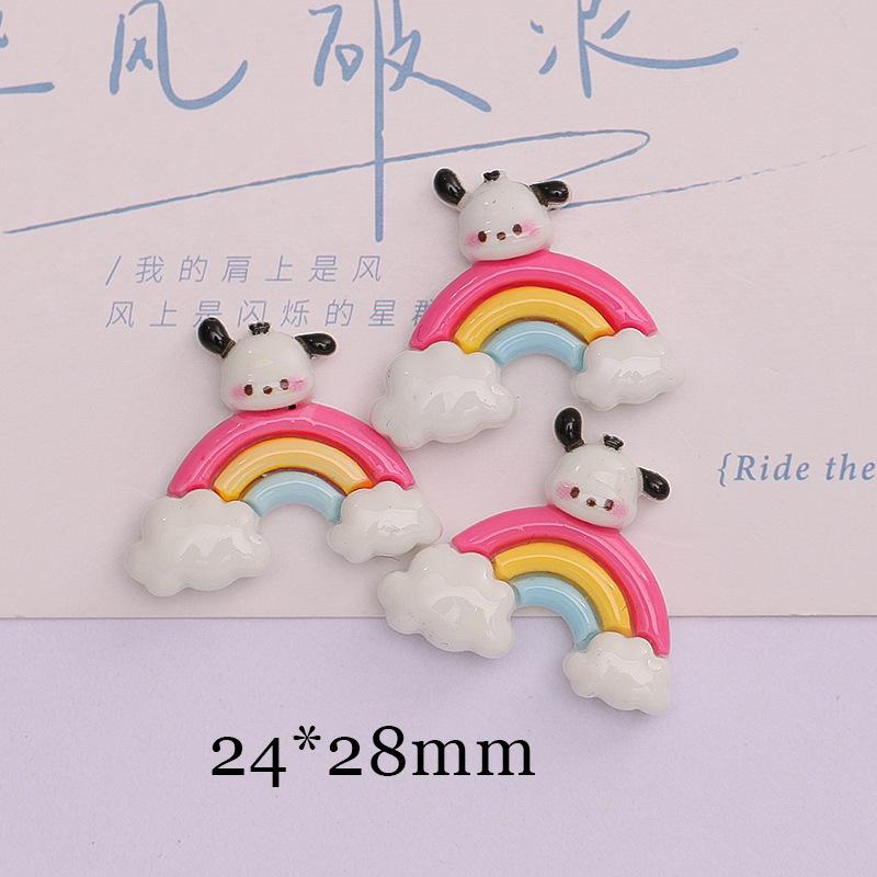 10 Pcs New Mini Kawaii Cartoon Animal Rainbow Kitten Series Resin Scrapbook Diy Jewelry Children Gift Hairpin Accessories A5