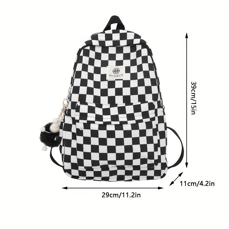 Schoolbags For Females Middle High School Students Ins Style Girls' Backpacks Girls' Checkerboard Backpacks Five Colors Optional