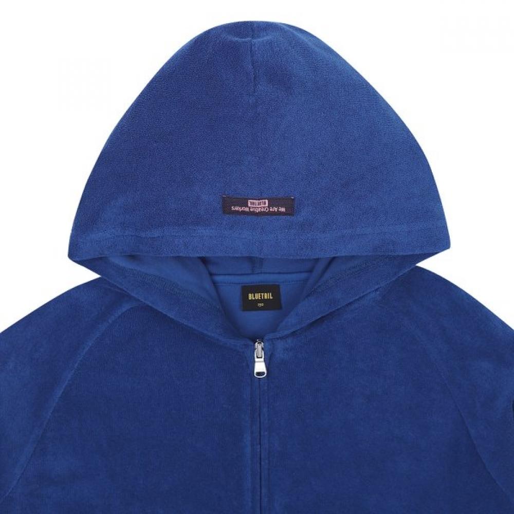 Bluetail Blue Terry Crop Hoodie Azb2jp03bu