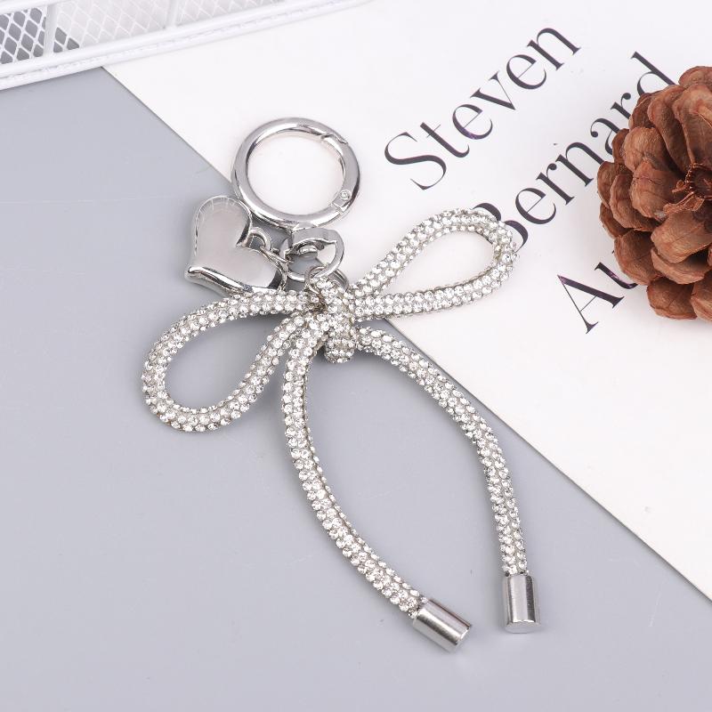 Luxury Sweet Shiny Bow Keychain Bowknot Keyring Bag Pendant Bags Key Hanging Decoration For Girls Gift