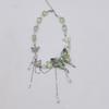 Adjustable Tassel Crystal Necklace Exaggerated Women's Choker Rhinestone Butterfly Necklace  Ladies