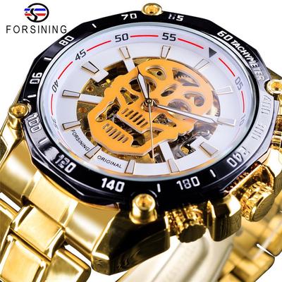 Men's Fashion Openwork Luminous Skull Mechanical Watch