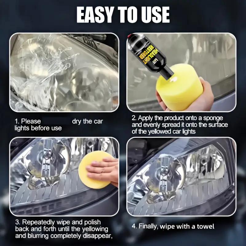 Professional car headlight restoration paste, easy-to-use headlight maintenance kit, scratch repair, restores oxidized,yellowing