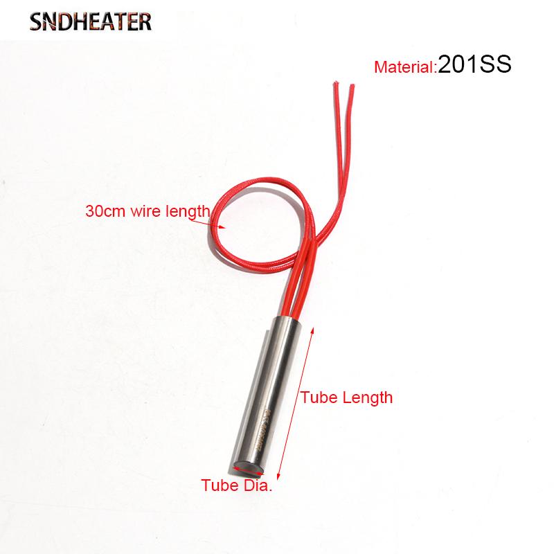 SNDHEATER 110V/220V/380V 10MM Electric Tubular Heating Cartridge Heater 80/100/120MM 150MM 200W/250W/300W/350W for Casting 2PCS 110V