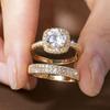 Europe, America isn't the fashionable new micro-inlaid zircon luxury atmosphere women's double ring
