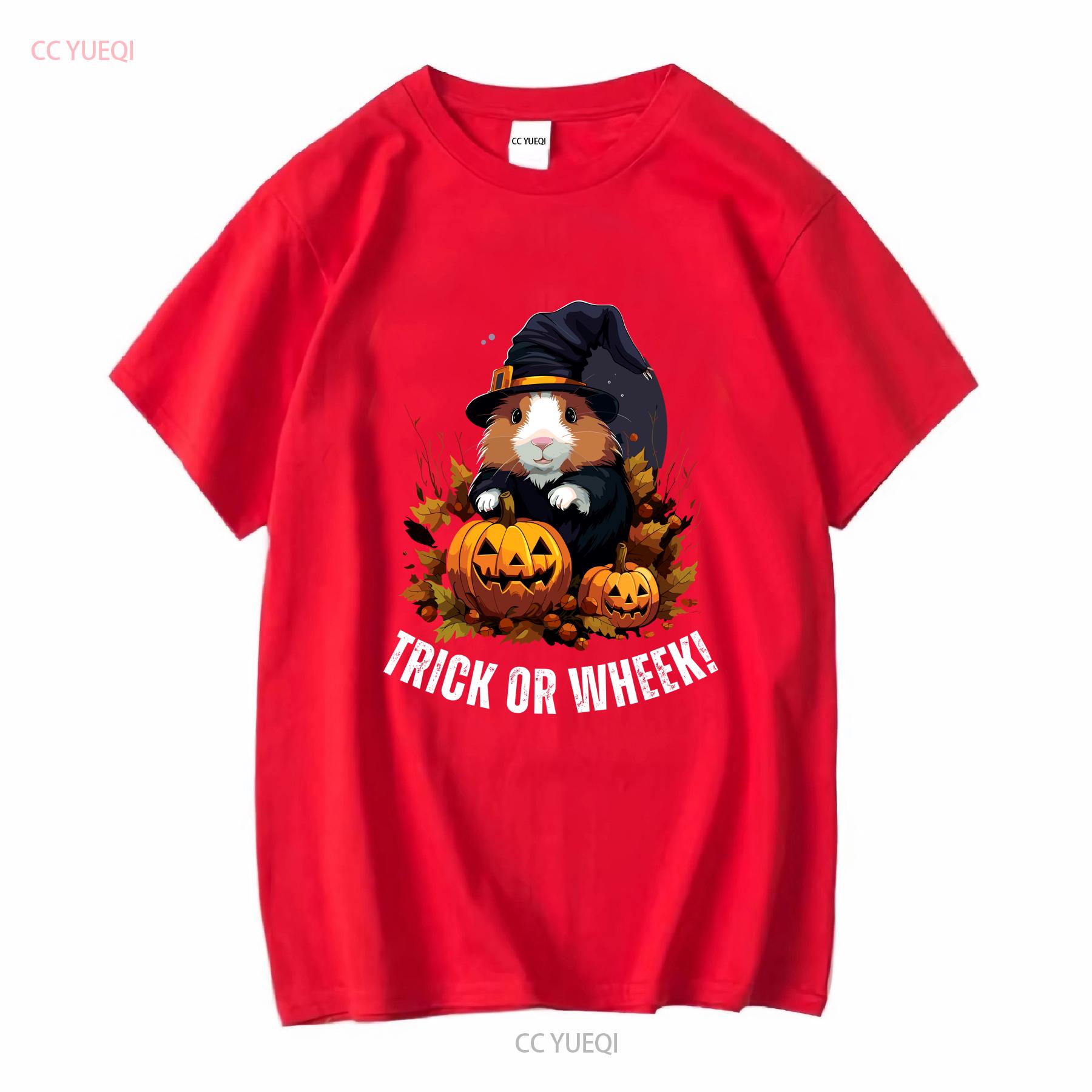 Guinea Pig Halloween T Shirt Trick or Wheek Mom Clothes Funny long short sleeves vintage Washed Soft Comfortable Breathable S