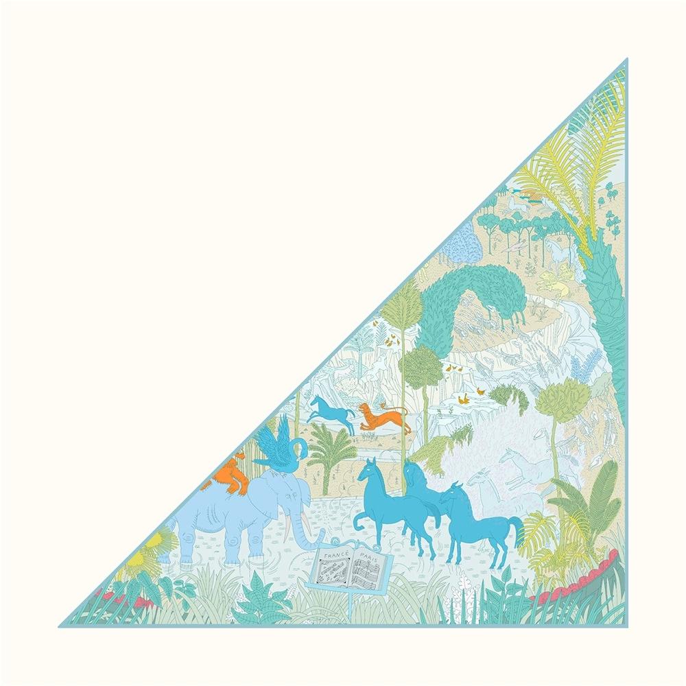 

Women Triangle Twill Scarf Shawl Hijabs Luxury Forest Printed Bandana Foulard Neckerchief For Ladies 130x85cm