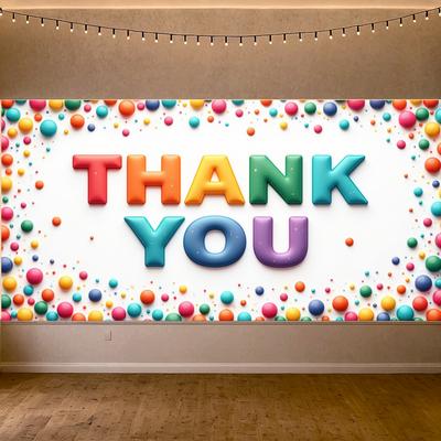Gratitude Banner Bold Lettering Thank You Decor Decorative Style Thank You Sign for Gratitude Celebration Corporate Event