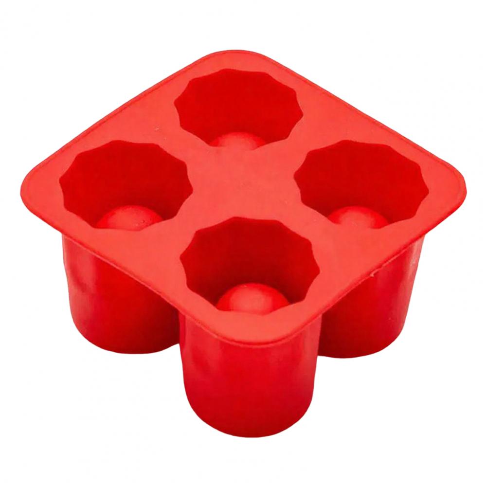 

Hollow Ice Cup Mold Silicone Ice Cube Mold Tray Hollow Slow Melting Ice Maker Thick Reusable Cube Tray for Coffee Cocktails красный
