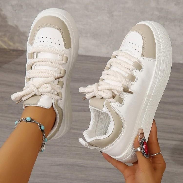 Platform White Shoes Children's Spring and Autumn New Fashionable Versatile Lightweight Student Leisure Sports Board Shoes