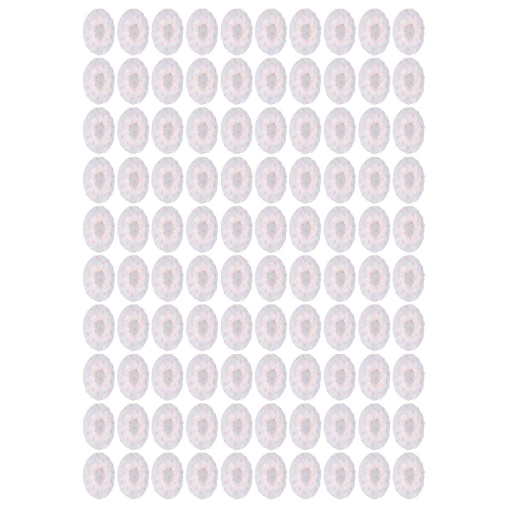 100Pcs Microphone Cover Dust Sweat Resistant Disposable Excellent Elasticity Reduce Noise Microphone CapsWhite Red Dot