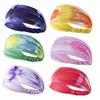 Tie-Dye Sports Headband Yoga Sweat-Wicking Sweat-Guiding Headscarf European and American Fitness Running Cycling Hairband