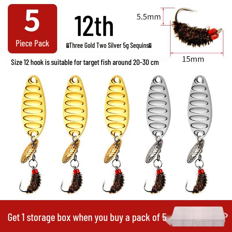 Modified Fly Fishing Hooks: Flat Vibration Spinner, Dragon Scale Micro Lures for Mandarin Fish & Crucian Carp