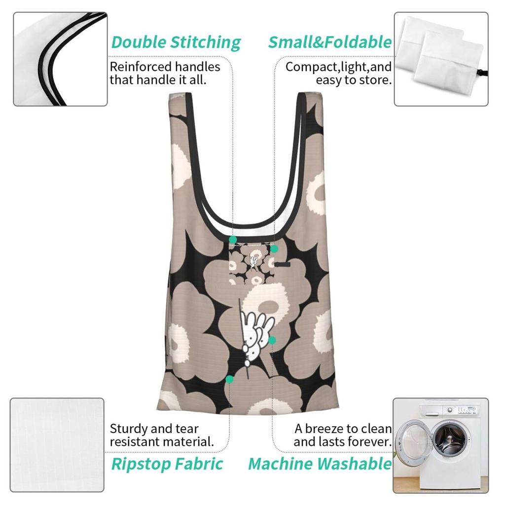 Asamike Eco Large Stylish Shopping Cute Miffy Popular Shopping Eco Tote Convenience Store Compact Bag Bag, Capacity, Bag, Design, Bag, Bag, Bag, Bag,