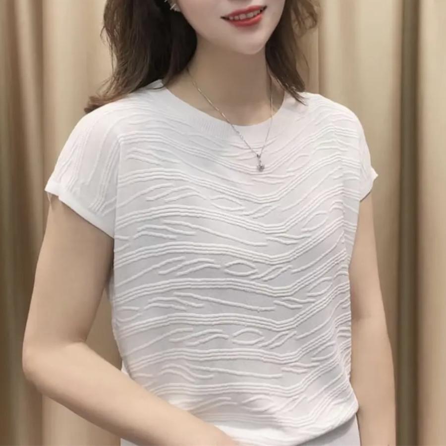 Moda Bol Yaşlı Doku Hissi Mizaç Yarasa Kollu Örgü Gömlek Moda Çok Yönlü Örgü Üstler Günlük Temel Slim Fit Kazaklar Tişörtler