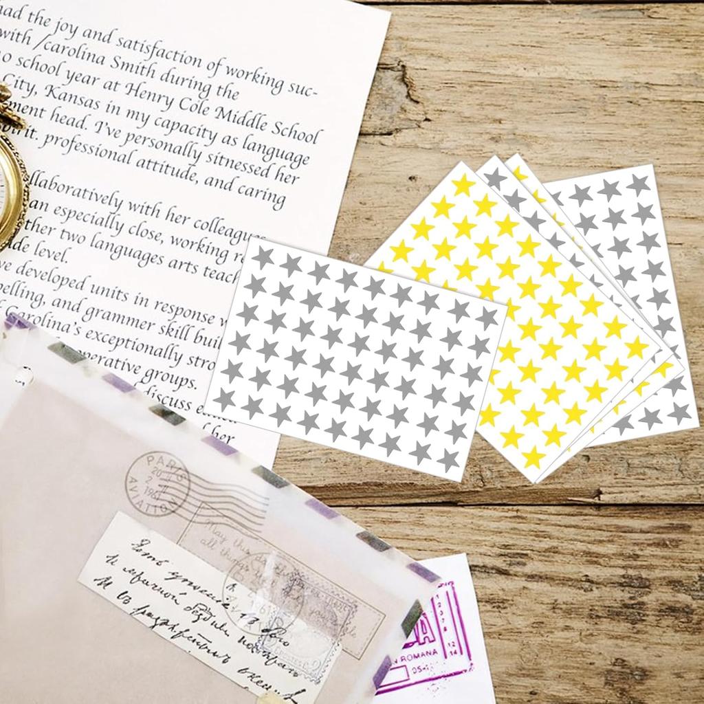 2160PCS Silver Gold Star Stickers, 40 Sheets Gold Star Stickers for Kids Reward 1.m/0.5 Inch Small Stars Sticker Mini Incentive Stars Sticker for Kid