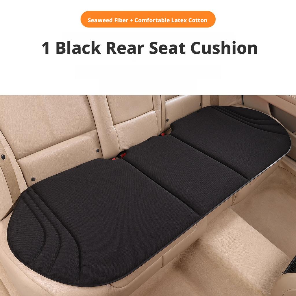 SEAMETAL Universal All-Season Car Seat Cushion, Latex Filled High-Elastic Breathable Seat Pad, Backless Anti-Fatigue Seat Protector