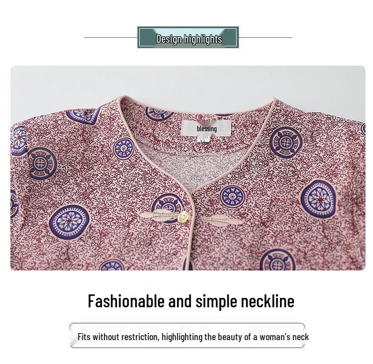 2026 Spring/Summer Floral Two-Piece Set for Middle-Aged & Elderly Women - Short-Sleeve Loose Home Wear.
