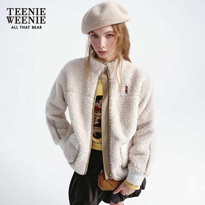 Teenie Weenie Women's Retro Collegiate Stand-Collar Fleece Jacket