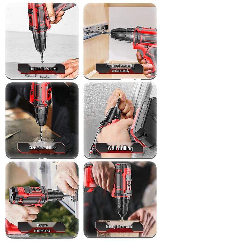 Cordless Multifunctional Drill Set: Electrician & Carpenter Repair Kit with Lithium Battery