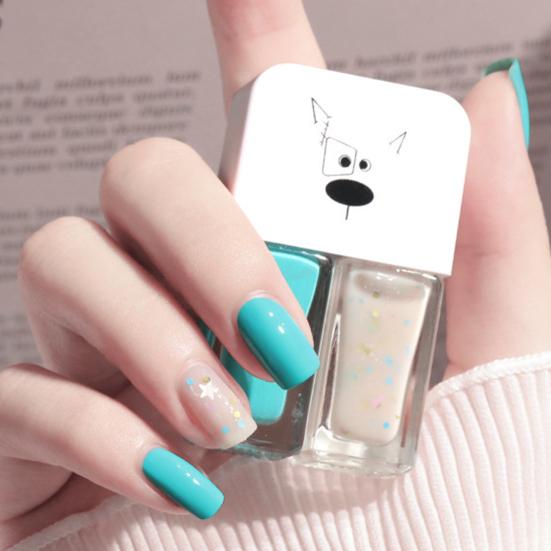 6ml x 2 Nail Decoration Water-proof Dry Quickly Resin 2 in 1 Nail Polish Set for Beauty