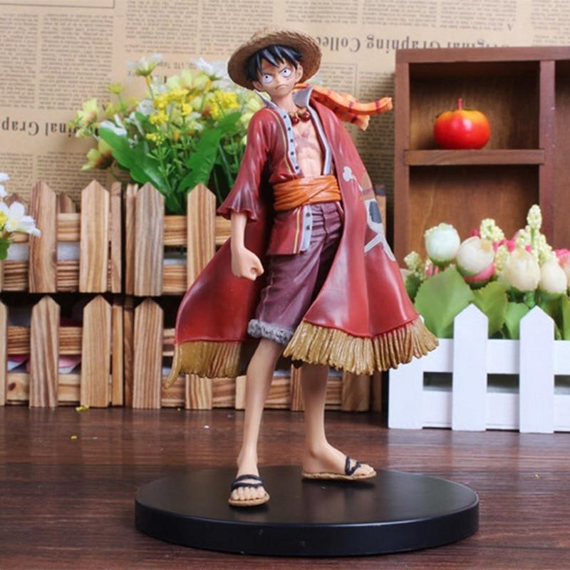 Anime Figure Red Shawl Monkey D Luffy Figurine Luffy Action Figure Collection Model Toys Doll Kids Gift