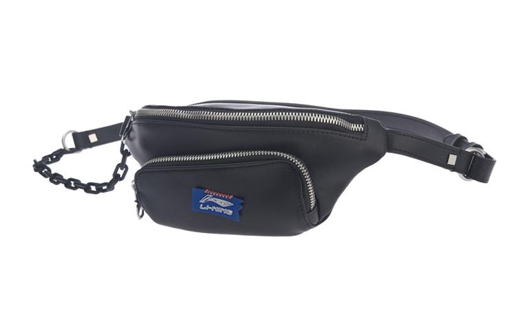Li Ning Sports Fashion Collection Synthetic Leather Sling Bag, Crossbody Bag, Fanny Pack Regular Unisex Black ABDR046-1