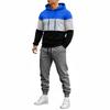 Men's Color Block Hooded Sweatshirt and Jogger Pants 2 Piece Casual Athletic Track Suit